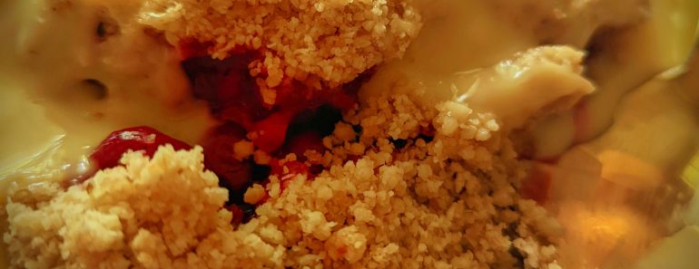 How to Make Rhubarb and Cherry Crumble