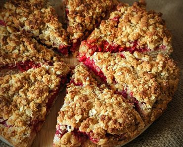 Raspberry and Oats Breakfast slice