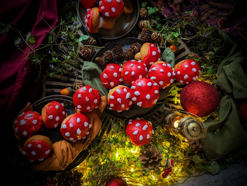 Toadstool mushroom Christmas Cookies