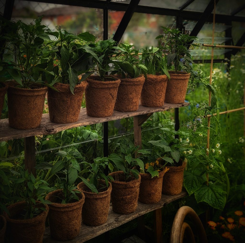 DIY garden shelves 